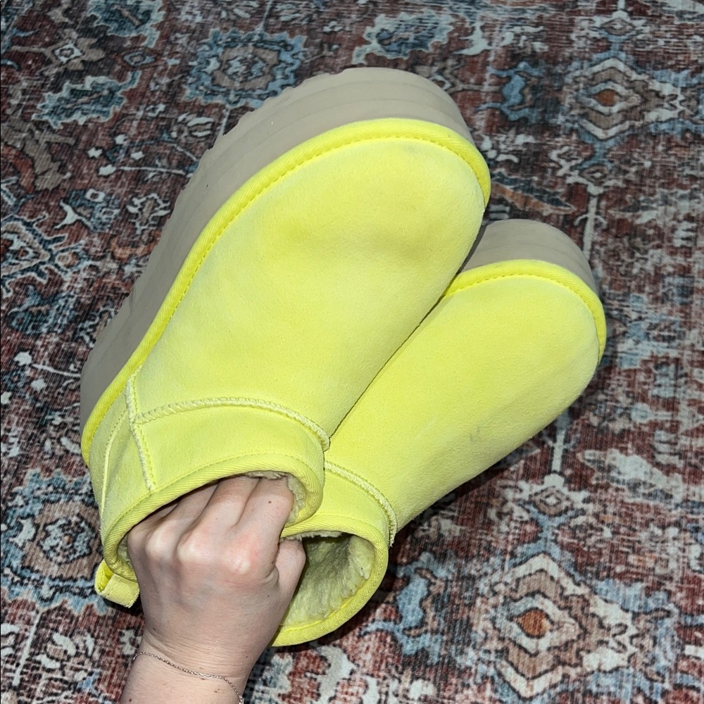 Ugg Neon Yellow Platform Boots - image 6